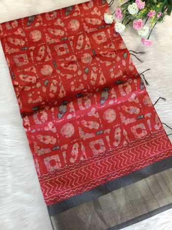 Semi Tussar Jute Blended Saree