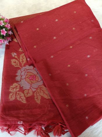 Madhuram Linen Jute Saree