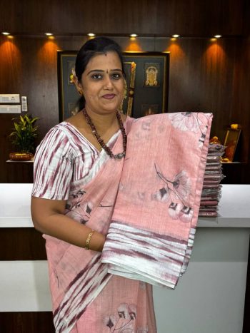 Linen  Cotton  Saree